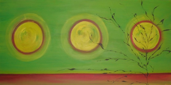 Sold: It Grows Toward the Light, Oil & Ink on Canvas, 5' x 2.5', 2008