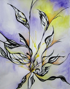 Day 147 (9/22/12): Abstract Leaves Purple and Yellow